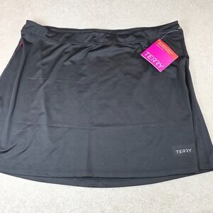 Terry Mixie Skirt Plus Women 1X Black Cycling Athletic Performance Skort NEW